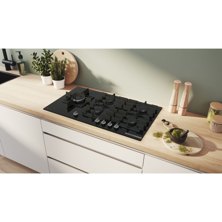 Bosch Series 6 90cm 5 Burner Gas Hob - Black