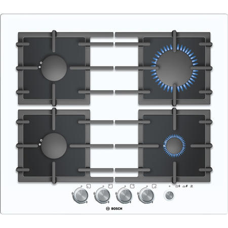 Bosch PPP612M91E Exxcel Glass Base 59cm Gas Hob in White