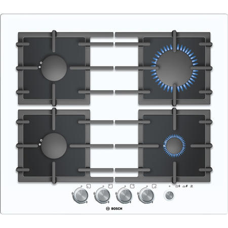 Bosch PPP612M91E Exxcel Glass Base 59cm Gas Hob in White