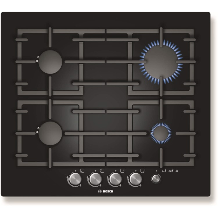 Bosch PPP616M91E Exxcel Glass Base 59cm Gas Hob in Black
