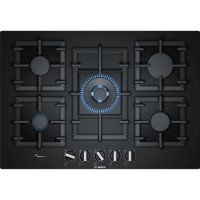 Refurbished Bosch Series 6 PPQ7A6B90 75cm 5 Burner Gas Hob Black Glass Refurbished Bosch Series 6 PPQ7A6B90 75cm 5 Burner Gas Hob Black Glass