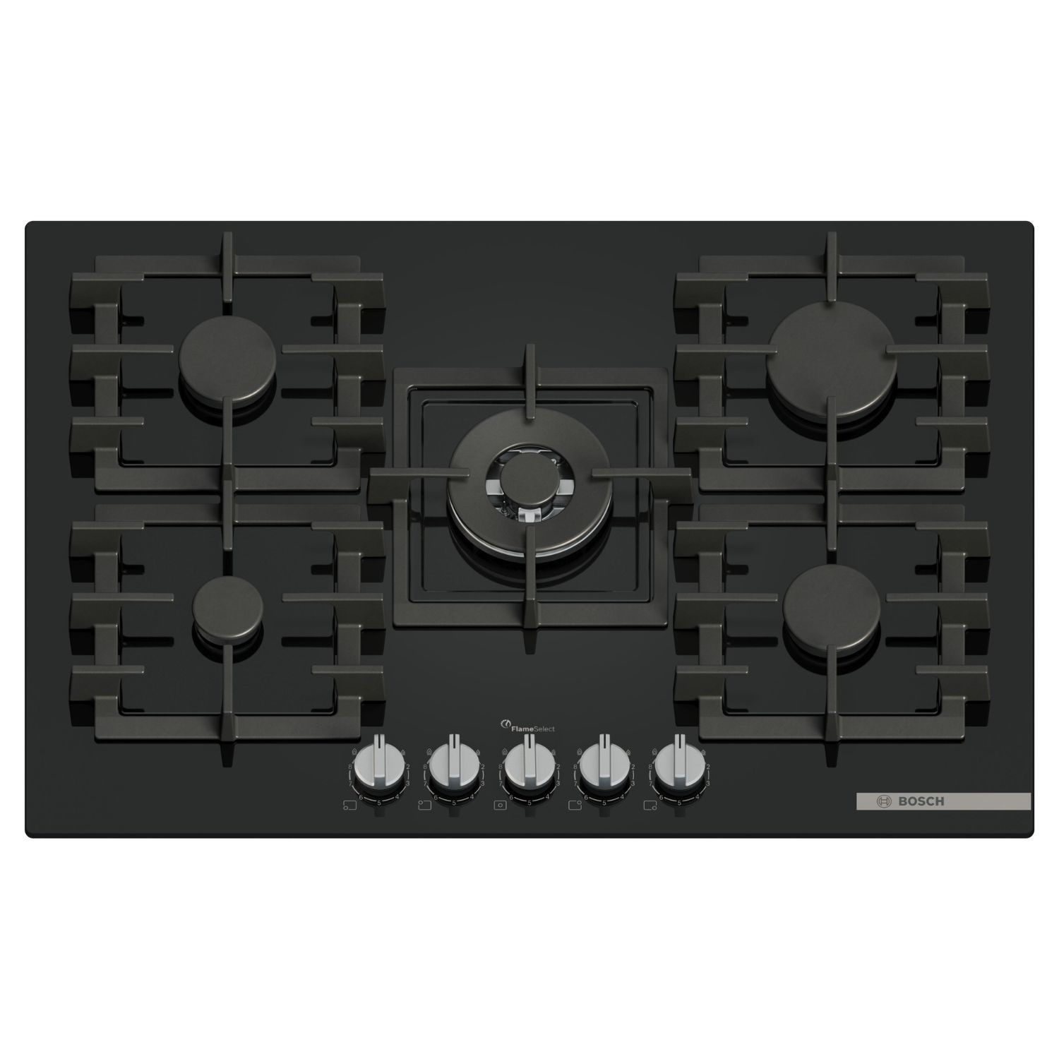 Bosch Series 6 75cm 5 Burner Gas Hob - Black Glass