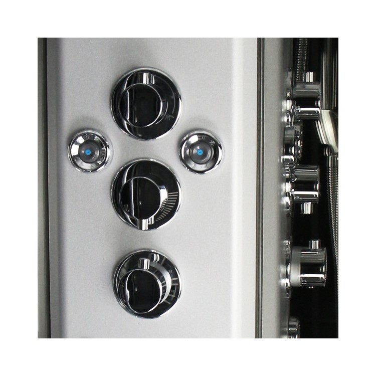 Insignia Premium Rectangular Steam Shower Cabin with 6 Body Jets and Chromotherapy Lights 1150 x 850