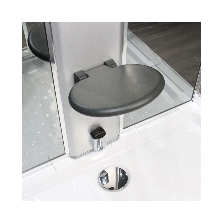 Insignia Premium Rectangular Steam Shower Cabin with 6 Body Jets and Chromotherapy Lights 1150 x 850