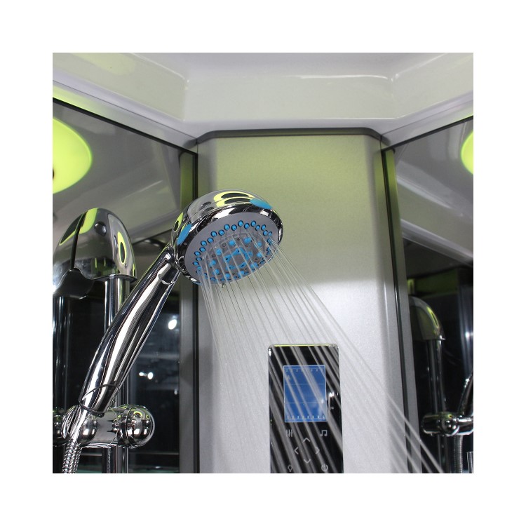 Insignia Premium Rectangular Steam Shower Cabin with 6 Body Jets and Chromotherapy Lights 1150 x 850