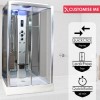 Insignia Premium Rectangular Shower Cabin with 6 Body Jets and Chromotherapy Lights 1150 x 850