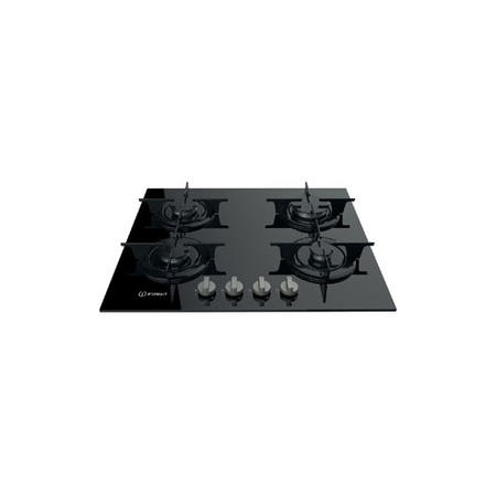 GRADE A2 - Indesit PR642IBK 59cm Four Burner Gas On Glass Hob - Black