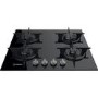 Indesit 59cm Gas On Glass 4 Burner Gas Hob - Black