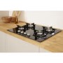 Indesit 59cm Gas On Glass 4 Burner Gas Hob - Black