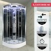 Insignia Premium Quadrant Steam Shower Cabin with Bluetooth and Chromotherapy Lights 900 x 900