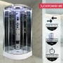 Insignia Premium Quadrant Steam Shower Cabin with Bluetooth and Chromotherapy Lights 900 x 900