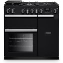 PR90DFPCBL/CM1 Rangemaster Professional 90cm Dual Fuel Range Cooker - Charcoal Black