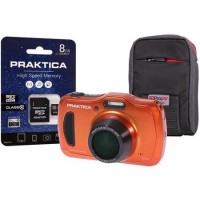 PRAKTICA Luxmedia WP240 Waterproof Compact Digital Camera + 8GB SD Card + Camera Case