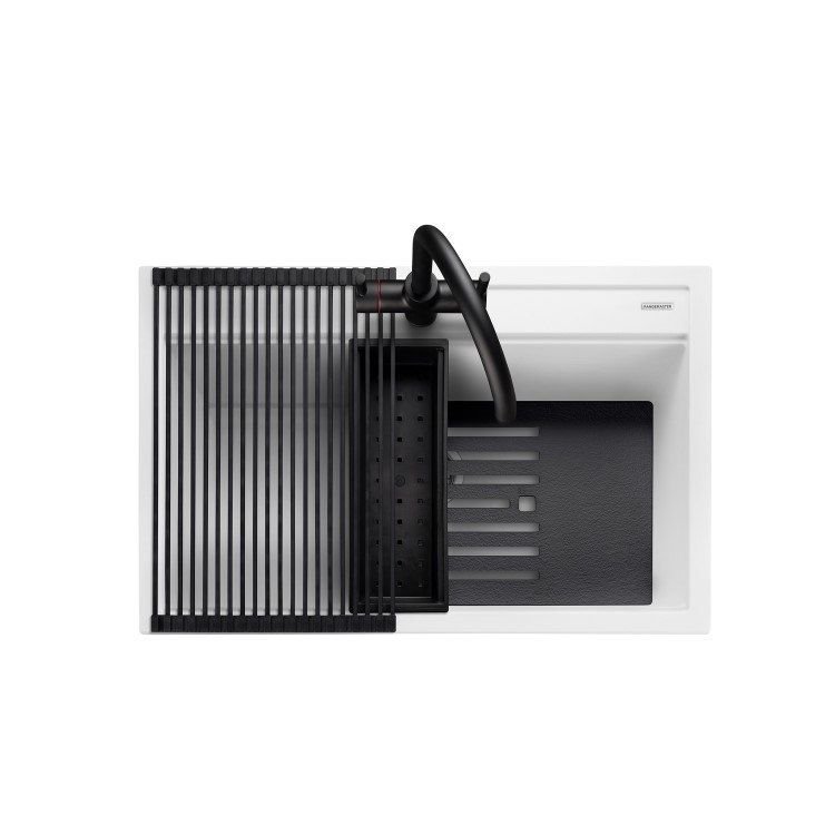 Rangemaster Prato Single Bowl Inset White Granite Kitchen Sink