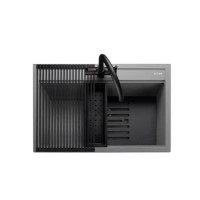 Rangemaster Prato Single Bowl Inset Grey Granite Kitchen Sink