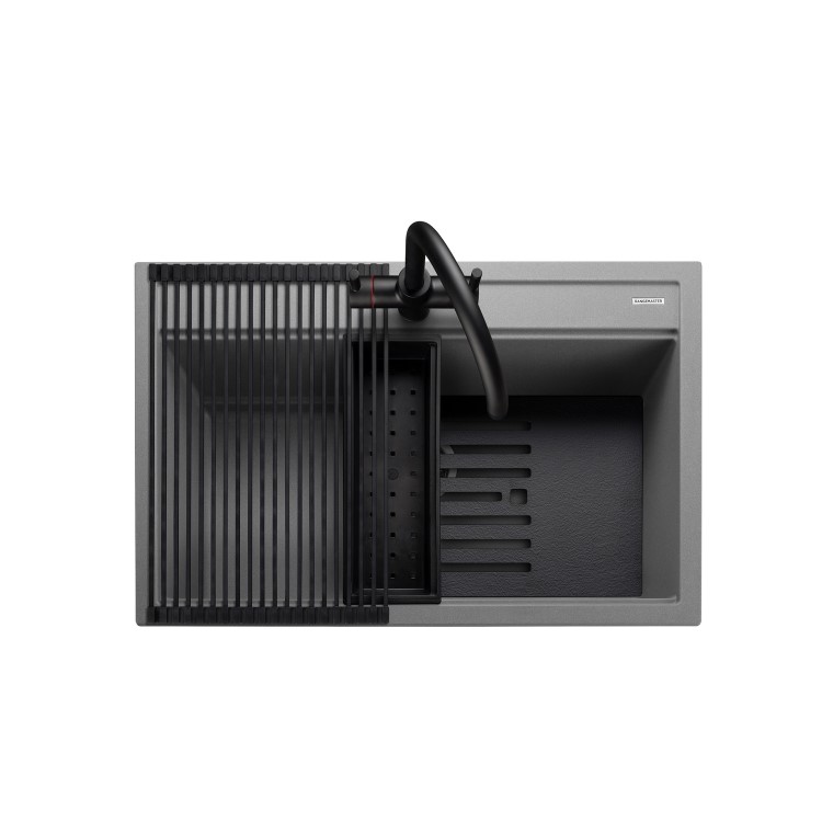 Rangemaster Prato Single Bowl Inset Grey Granite Kitchen Sink