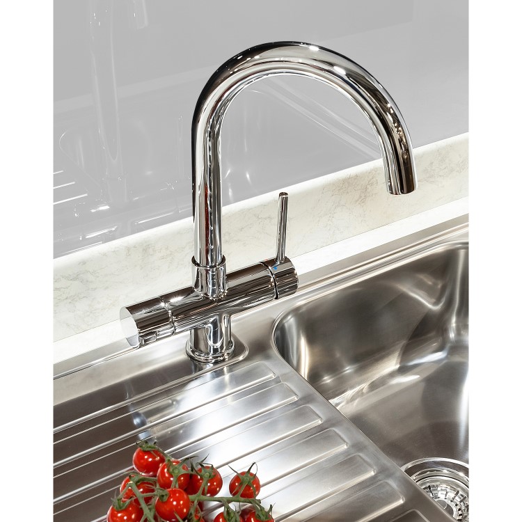 Reginox PRESTO 3N1 Swan Neck Tap With 90 Degree C Flow - Chrome