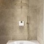 Brushed Brass Push Button 2 Outlet Concealed Mixer Shower Valve With Glass Front - Priya