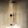 Matt Black Push Button 3 Outlet Concealed Mixer Shower Valve With Glass Front - Priya