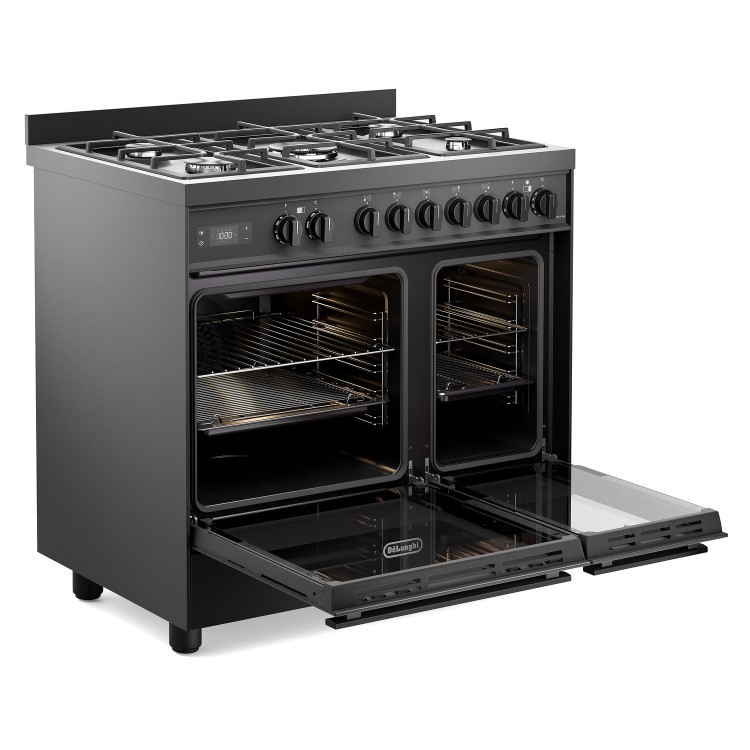 DeLonghi 90cm Dual Fuel Range Cooker - Black