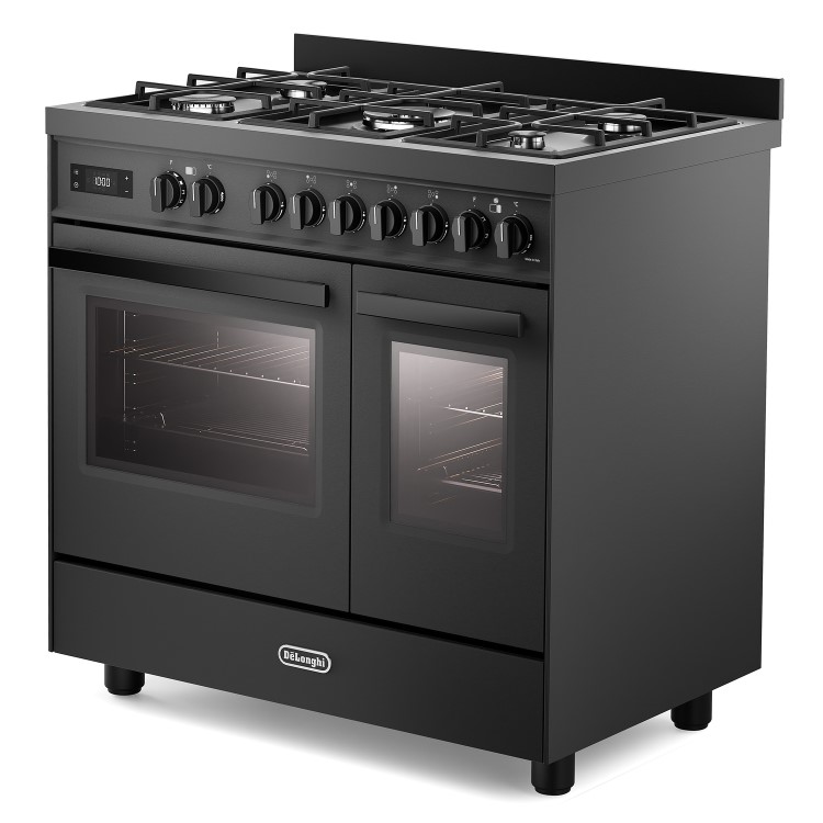 DeLonghi 90cm Dual Fuel Range Cooker - Black