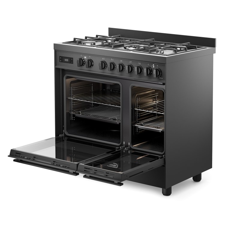 DeLonghi 90cm Dual Fuel Range Cooker - Black
