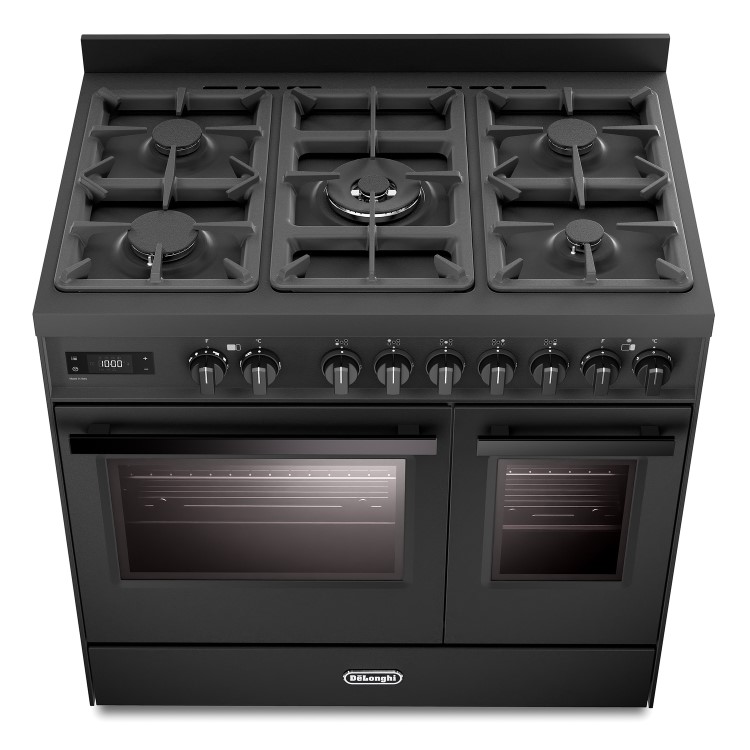 DeLonghi 90cm Dual Fuel Range Cooker - Black