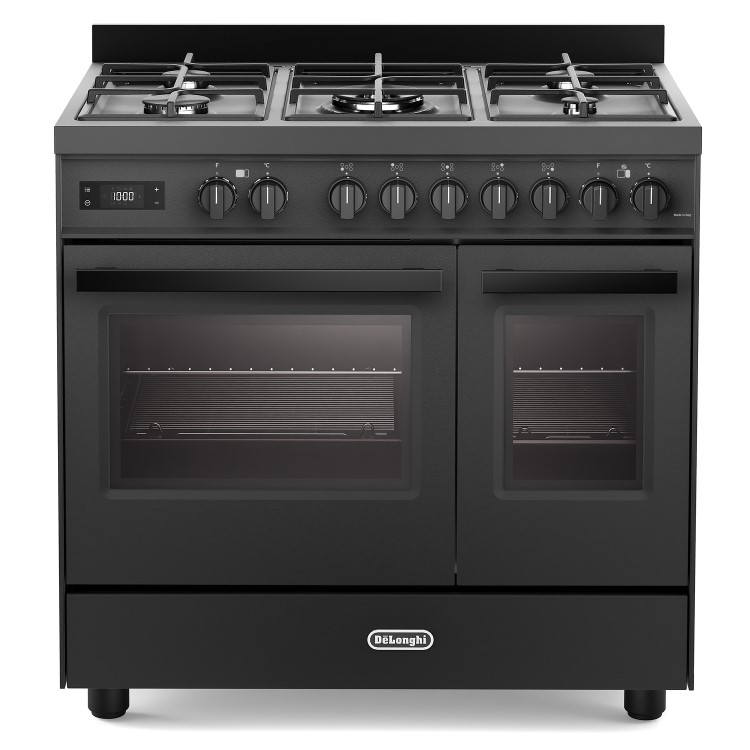 DeLonghi 90cm Dual Fuel Range Cooker - Black