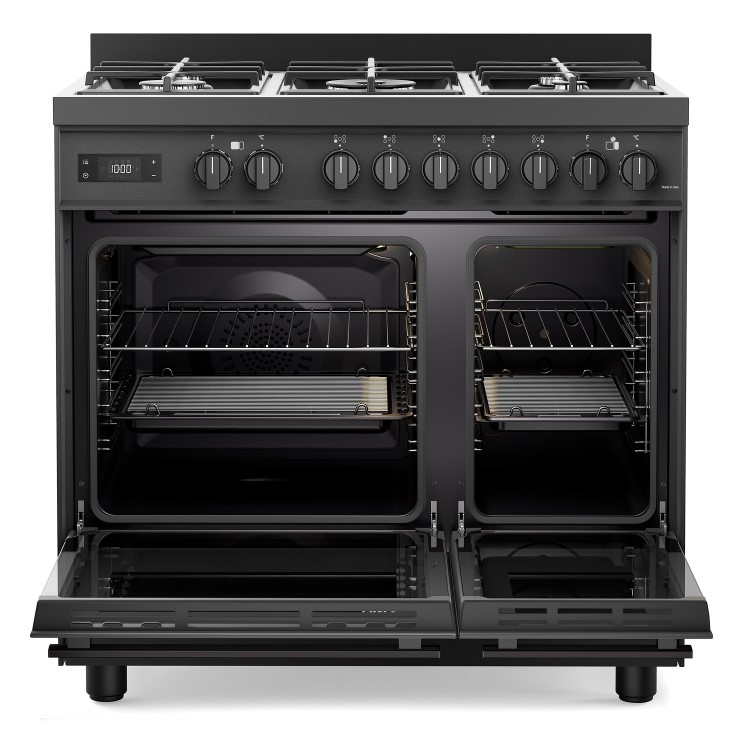 DeLonghi 90cm Dual Fuel Range Cooker - Black