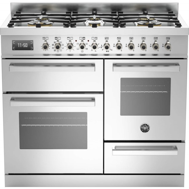 Bertazzoni PRO100-6-MFE-T-XT Professional Series 100cm Dual Fuel Range Cooker With A Triple Oven-Sta