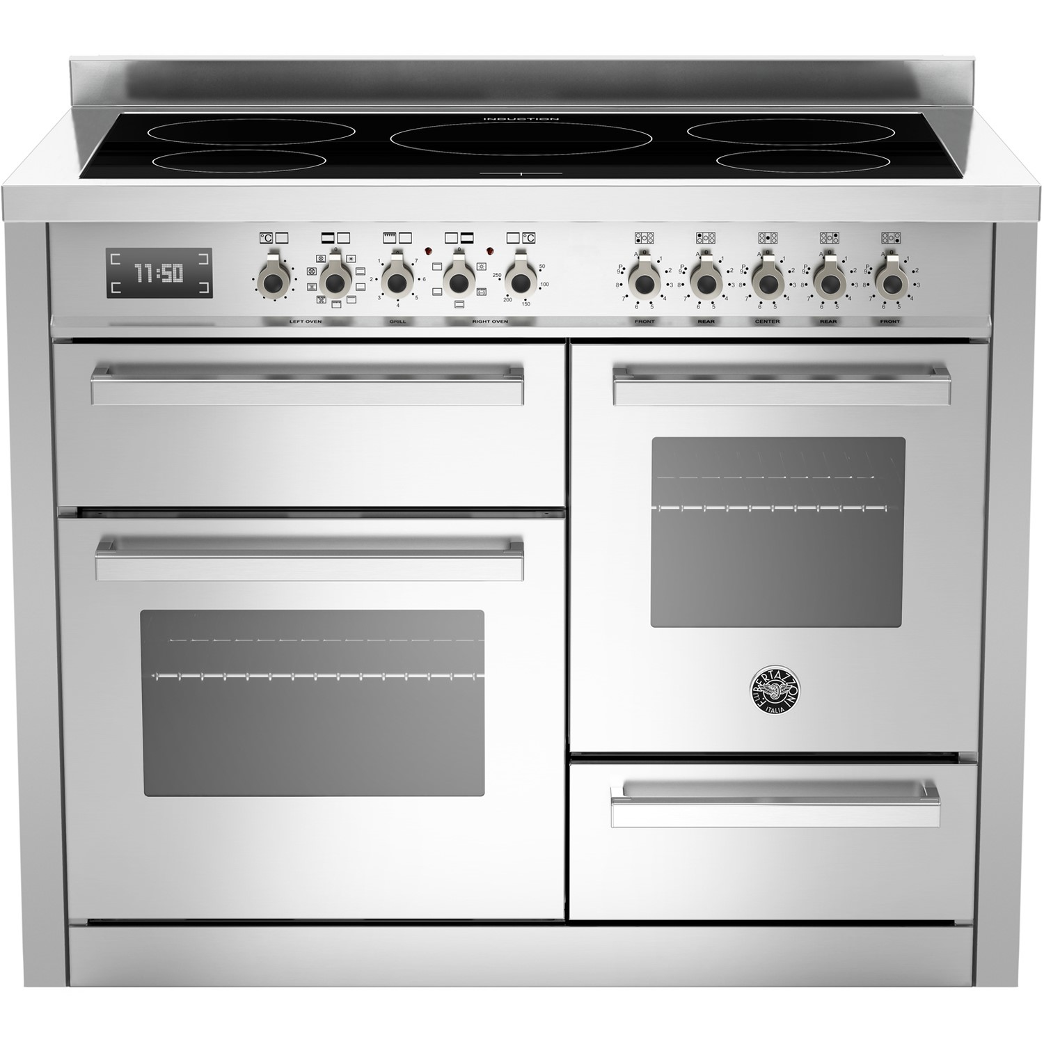 Bertazzoni Professional Series 110cm Electric Range Cooker with Induction Hob - Stainless Steel