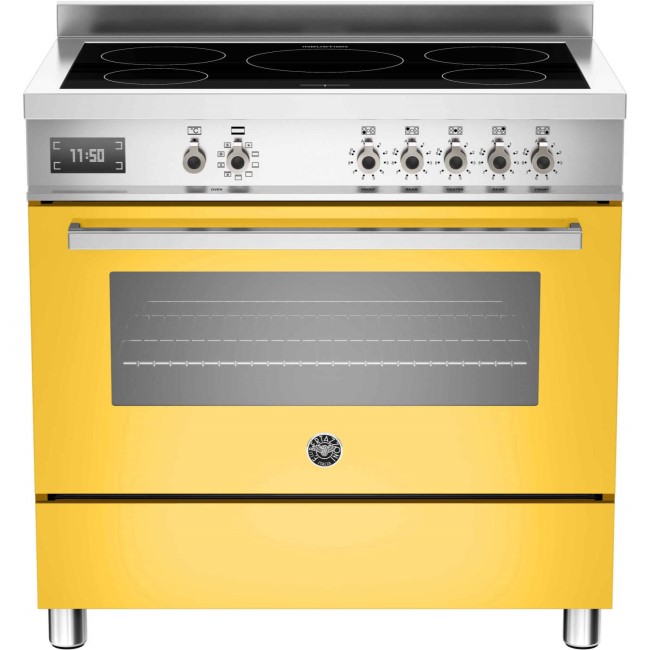 Bertazzoni Professional 90cm Single Oven Electric Range Cooker with Induction Hob - Yellow