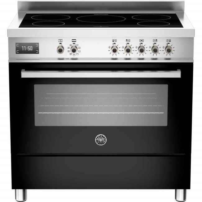 Bertazzoni Professional 90cm Single Oven Electric Range Cooker with Induction Hob - Black