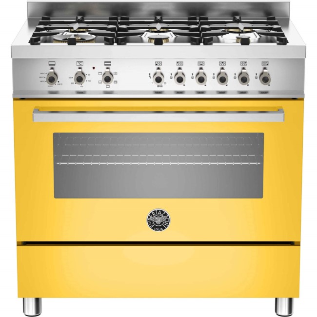 Bertazzoni PRO90-6-HYB-S-GIT Professional Series 90cm Dual Fuel Range Cooker With  A Dual Energy Sin