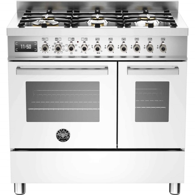 Bertazzoni PRO90-6-MFE-D-BIT Professional Series 90cm Dual Fuel Range Cooker With A Double Oven-Whit