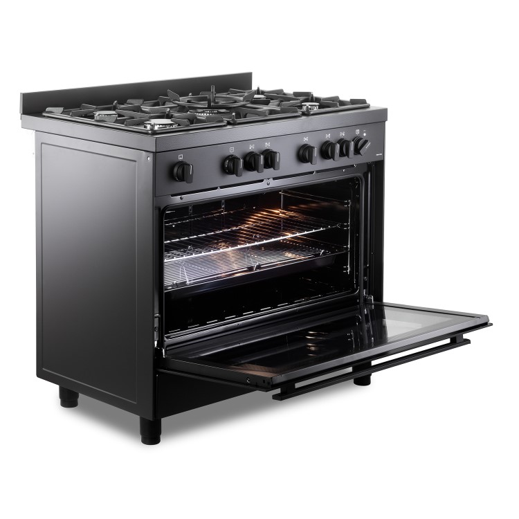 DeLonghi 90cm Gas Cooker - Black