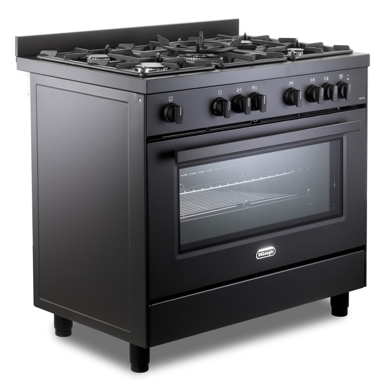 DeLonghi 90cm Gas Cooker - Black