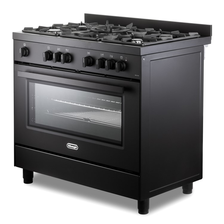 DeLonghi 90cm Gas Cooker - Black