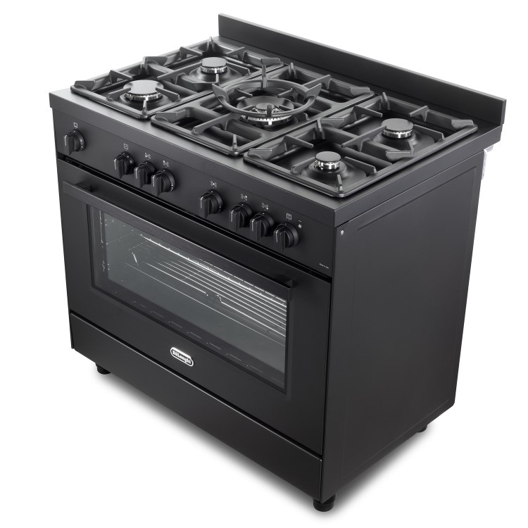 DeLonghi 90cm Gas Cooker - Black