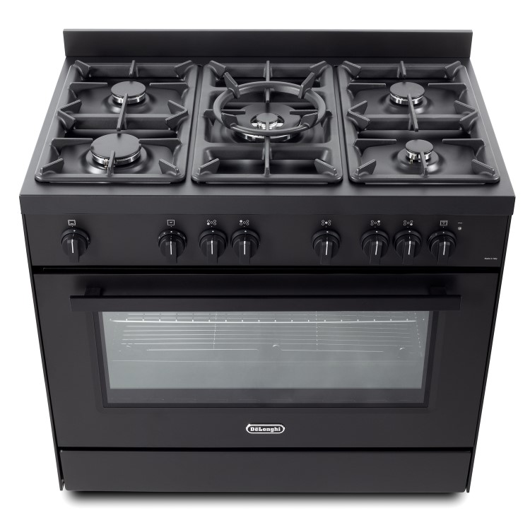 DeLonghi 90cm Gas Cooker - Black