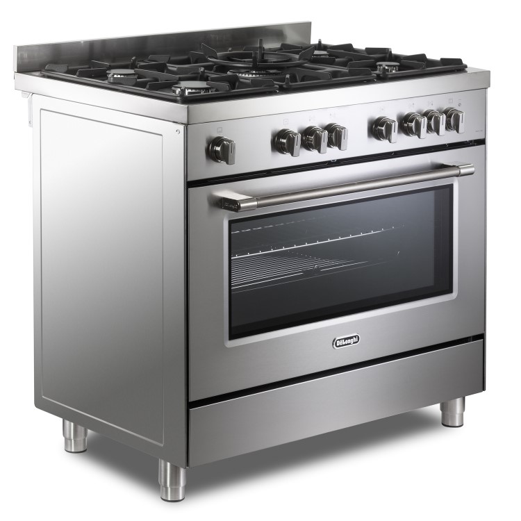 DeLonghi 90cm Gas Cooker - Stainless steel