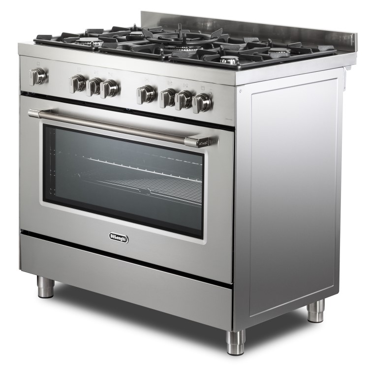 DeLonghi 90cm Gas Cooker - Stainless steel