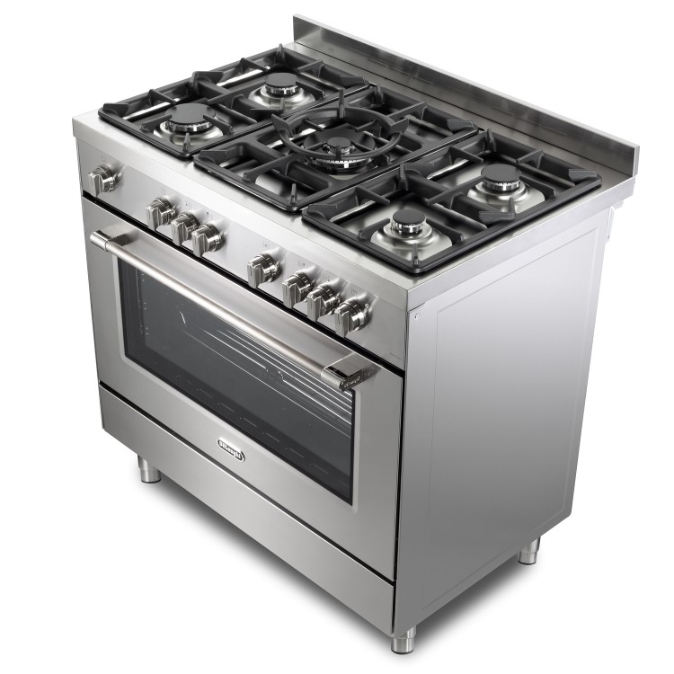 DeLonghi 90cm Gas Cooker - Stainless steel