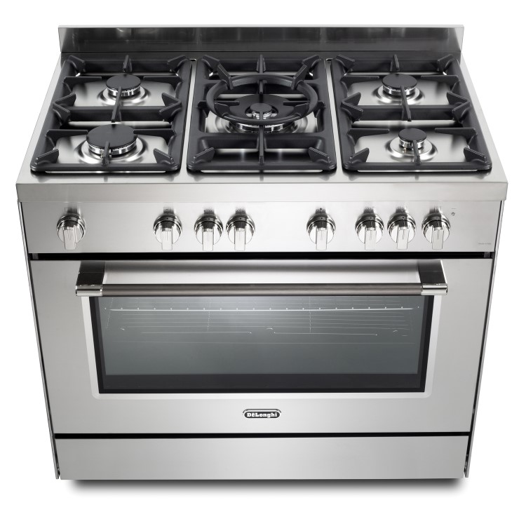 DeLonghi 90cm Gas Cooker - Stainless steel