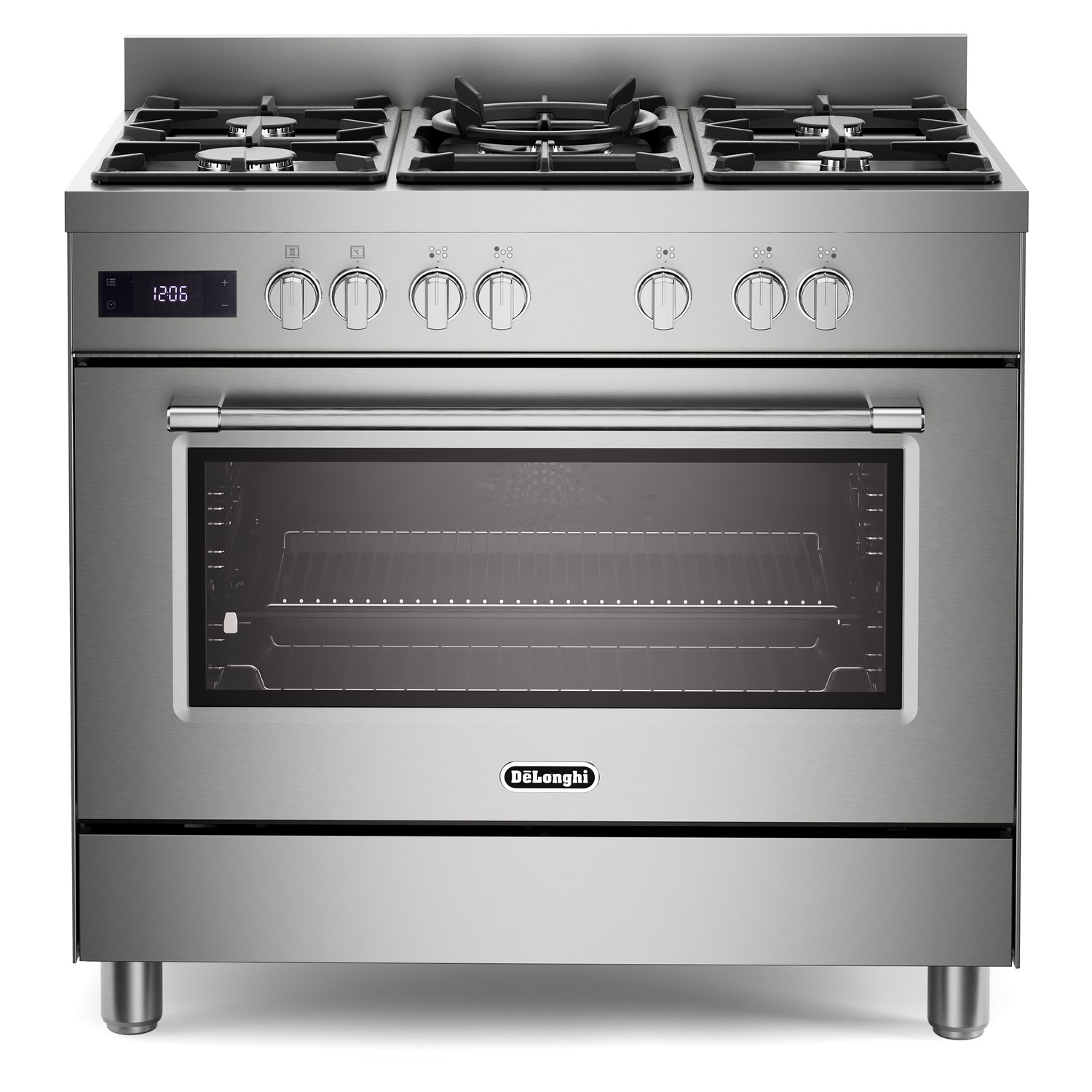 DeLonghi PRO 965 MXX 90cm Dual Fuel Gas Range Cooker Stainless Steel 5 Burners - Image 2
