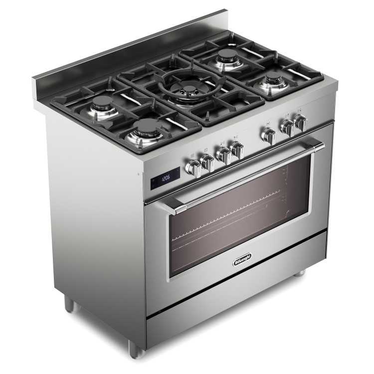DeLonghi 90cm Dual Fuel Range Cooker - Stainless Steel