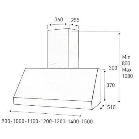 Elica PROANGLO150RM Range Style 150cm Chimney Cooker Hood with External Motor Stainless Steel