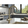 Brushed Brass 3 in 1 Instant Boiling Hot Kitchen Mixer Round Tap with 3L Boiler - Pronto Vesta