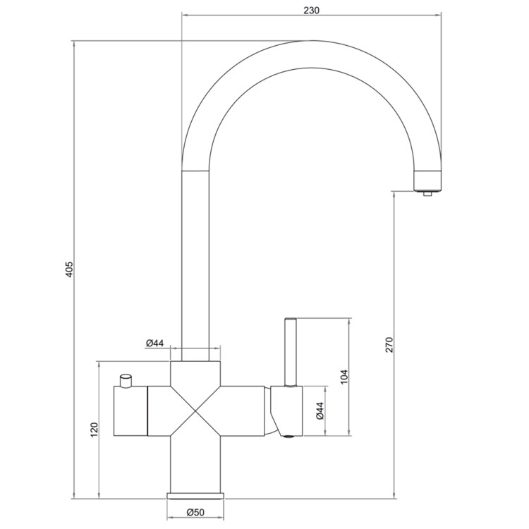 Brushed Brass 3 in 1 Instant Boiling Hot Kitchen Mixer Round Tap with 3L Boiler - Pronto Vesta