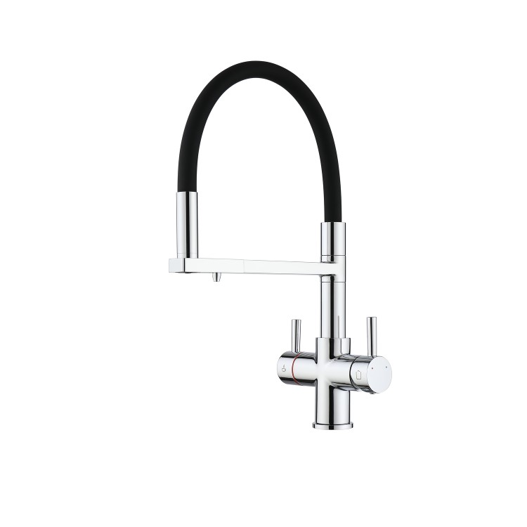 Chrome 4 in 1 Pull Out Boiling Hot  Kitchen Mixer Tap with 3L Boiler and Filter – Pronto pro
